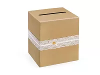 Papírová truhlice na přání s krajkou