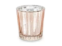 Skleněný svícen rosegold