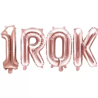 Balónkový nápis - 1 rok rose gold