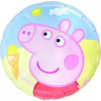 Fóliový balónik kruh Prasiatko Pepina so zmrzlinou 45 cm