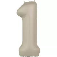 Foliová číslice - saténová krémová 1 - 86 cm