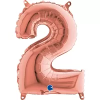 Foliová číslice 2 rosegold - 35 cm