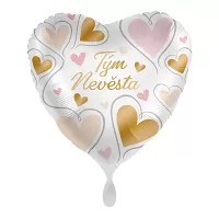 Fóliový balónik srdca Tím Nevesta SK - 43cm