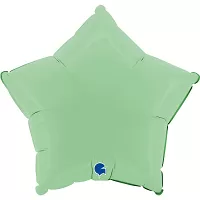 Fóliový balónik hviezda matne svetlo zelené 46 cm