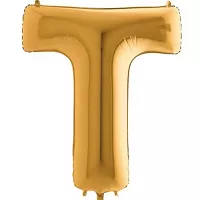 Fóliové písmeno T zlaté 102 cm