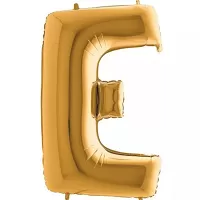 Fóliové písmeno E zlaté 102 cm