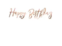 Party nápis rose gold Happy Birthday 62 cm