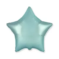 Fóliový balónik saténová hviezda pastel modrá 46 cm - Nebalený