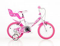 Dino bikes 164RN Biela, ružová potlač 16" 2022 dievčenské kolo