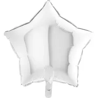 Fóliový balónik hviezda biela 45 cm - Nebalený