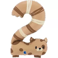 Foliová číslice Puppyloons 2 kočička 89 cm