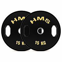 Súprava pogumovaných olympijských kotúčov HMS TOG15 2 x 15 kg