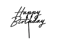 Zápich na dort Happy birthday černý