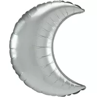 Fóliový balónik Mesiac Satin strieborný - 89 cm