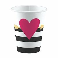 Papírové kelímky srdce se šípem Everyday Love 8 ks