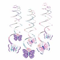 Závěsné spirály Motýlci 61 cm - 6 ks