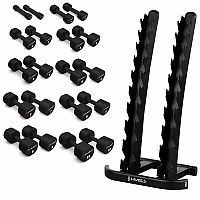 Súprava 10 párov jednoručiek HMS HPT 1-10 kg a stojana STR37