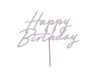 Zápich na dort Happy birthday fialový