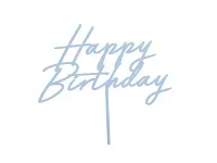 Zápich na dort Happy birthday modrý