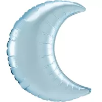 Fóliový balónik Mesiac Satin pastelový modrý - 89 cm