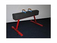 Gymnastický kôň s madlami, umelá koža, nastav. 90-120cm
