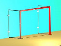 Bránka na hádzanú 2x3 m (ZN), sklopné držiaky siete na inštaláciu na stenu