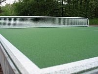 Sieťka na vonkajší stôl so živicovými doskami, celokovová, komaxit - zelená farba