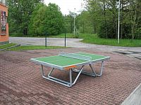Vonkajší stôl na stolný tenis - pevné nohy - okrúhly profil