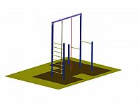 Šplhacie konštrukcie WK20 b, variant 2 exteriér - 2 hrazdy, 1 lano, 1 tyč, 1 rebrík