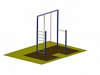 Šplhacie konštrukcie WK20 c, variant 3 exteriér - 1 hrazda, 1 lano, 1 tyč, 1 rebrík