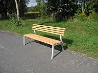 Lavička kôprom s operadlom, dubové laty, dĺžka 1800 mm, šírka 440 mm