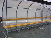 Futbalová striedačka SC 5m, ZN konštrukcia + polykarbonát