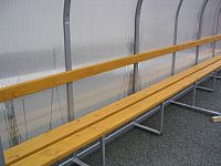 Futbalová striedačka SC 4m, ZN konštrukcia + polykarbonát