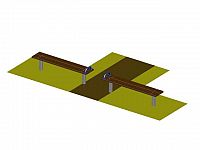 Posilňovacie lavičky (2 kusy) s madlami WK09, Workoutový prvok