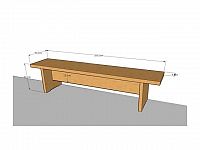 Lavička sportovní celopřeklížková, délka 2 m, šířka 0.40 m, výška 0.45 m, lakovaná