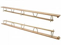 Švédska lavička telocvičná s kladinkou, dĺžka 4 m, lakovaná, kovové nohy