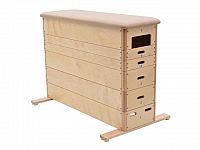 Švédska debna, rovná 6-dielna, bukové rohy, koža, výška 110 cm