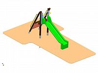Šmykľavka so stojanom, variant 2 - do 1.3 m (DH 11b)