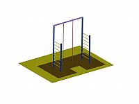 Šplhacie konštrukcie WK20 d, variant 4 exteriér - 1 lano, 1 tyč, 2x rebrík