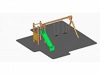 DHA10 - Šmykľavková veža s hojdačkami, variant 2 (v páde do 1.4 m)