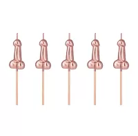 Dortové svíčky penis rosegold 5 ks