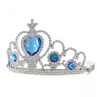 Korunka pro princezny s modrými kameny - stříbrná