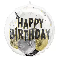 Fóliový priehľadný plnený balónik Happy Birthday Elegant 50 cm