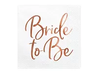 Papierové párty obrúsky biele Bride to Be 20 ks
