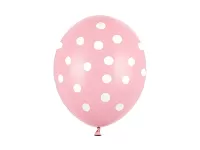 Latexový balónik s bodkami svetlo ružový 30 cm