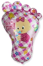 Fóliový balónik nožička Its a girl - dievčatko 61 cm - Nebalený