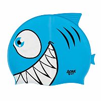 Detská plavecká kúpacia čiapka, PIRANHA, modrá