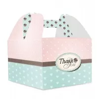 Škatuľka na výslužku farebná Thank you - 1 ks