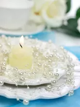 Perličky na vlasci krémové 5 x 130 cm