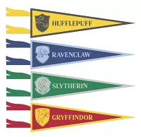 Látkové vlajky Harry Potter - Bradavické koleje 4ks